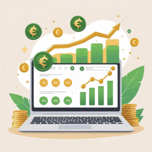 Infographie représentant un blog sans article qui rapporte de l'argent grâce à un système de monétisation passif et automatisé