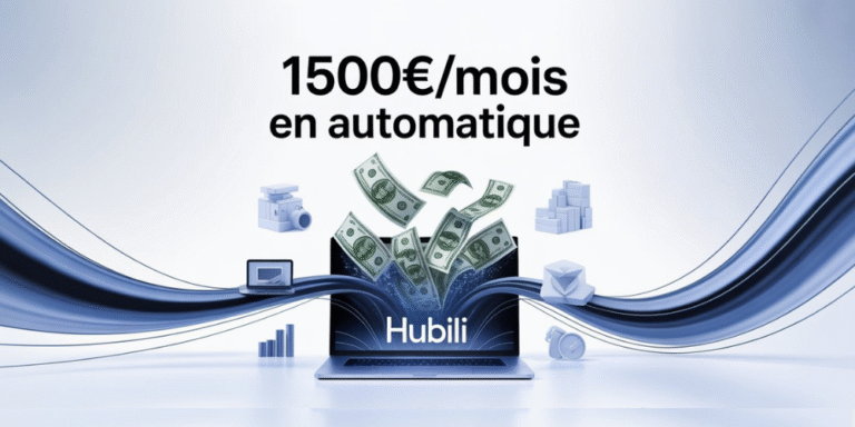 Automatisation revenus passifs 2025 - Workspace moderne avec dashboard de revenus
